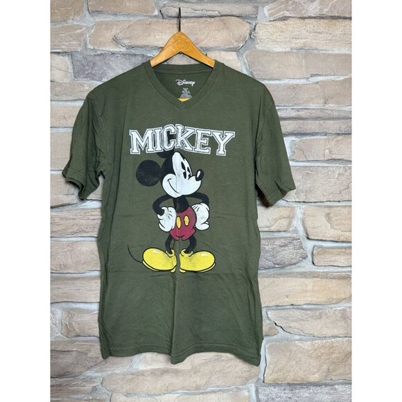 Disney Mickey Mouse Men's Green T-Shirt size M - Picture 1 of 5